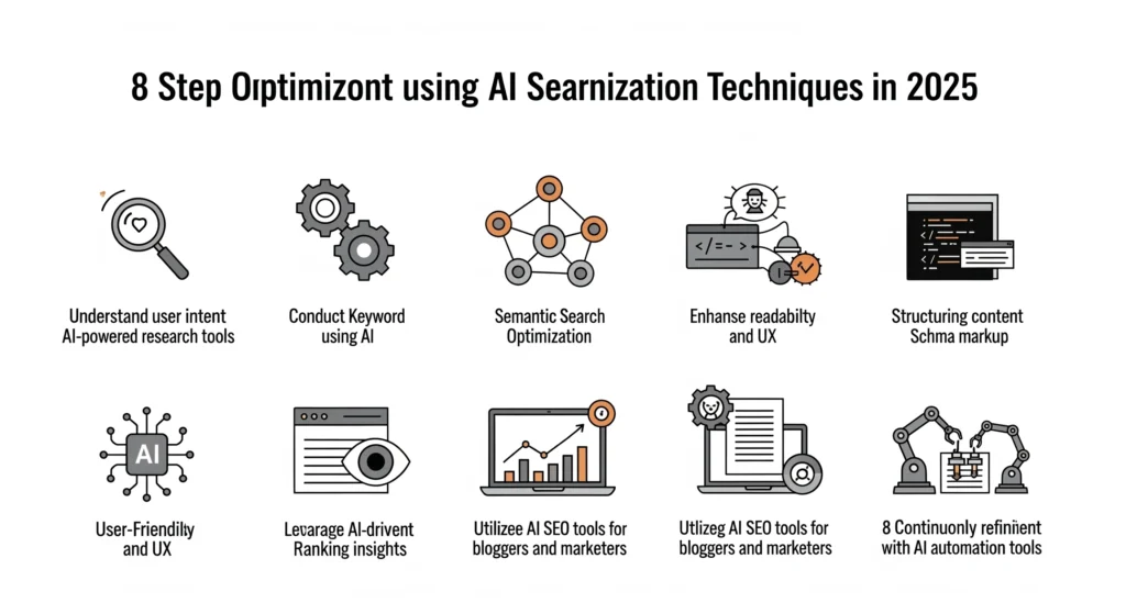 8-Step AI Search Optimization Checklist Infographic