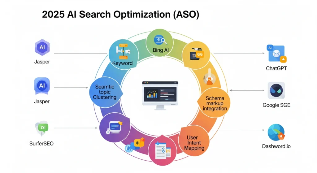 AI Search Optimization Workflow Illustration 2025