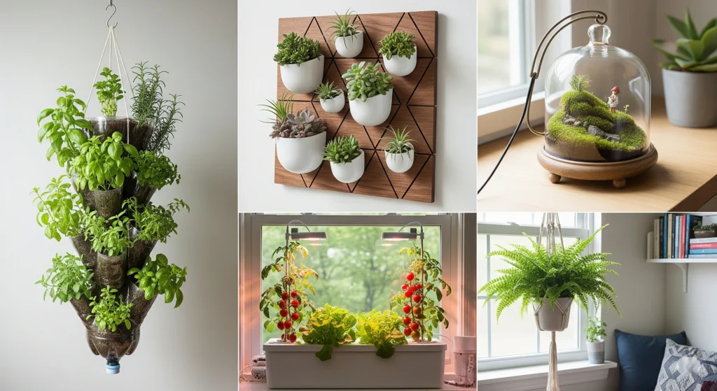 Creative small-space indoor garden setups
